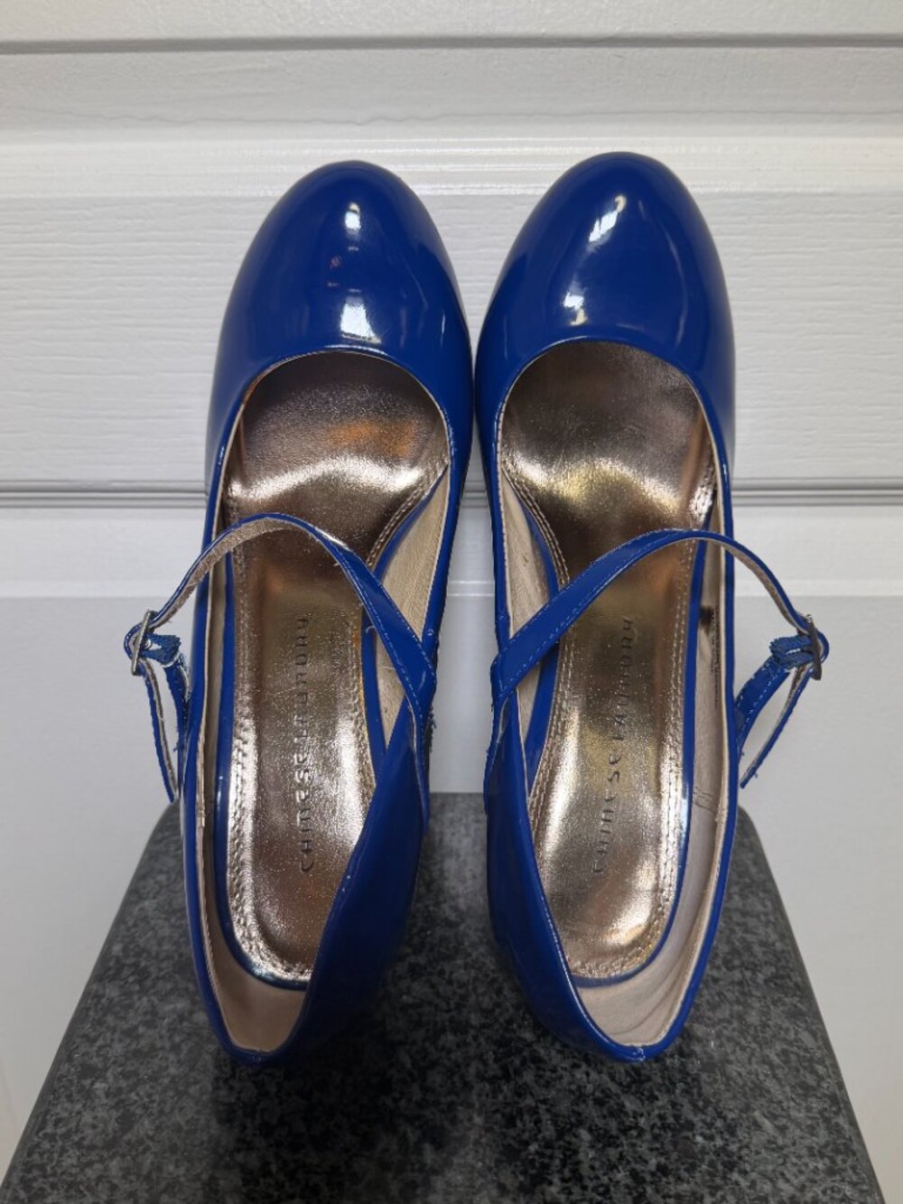 Chinese Laundry Next To Me Blue Patent Leather Mary Jane Heels Size 10 - Picture 5 of 8